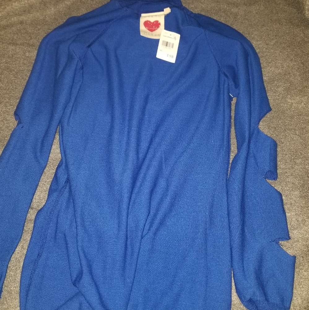 Blue cut sleeve dress